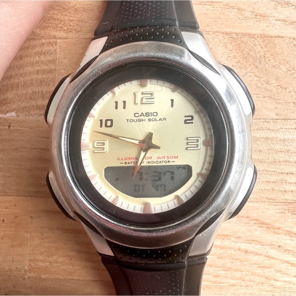 Vintage Casio tough Solar aw-s90 digital analog sport solar watch - Picture 1 of 8